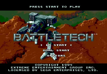 BattleTech - A Game of Armored Combat (USA) screen shot title